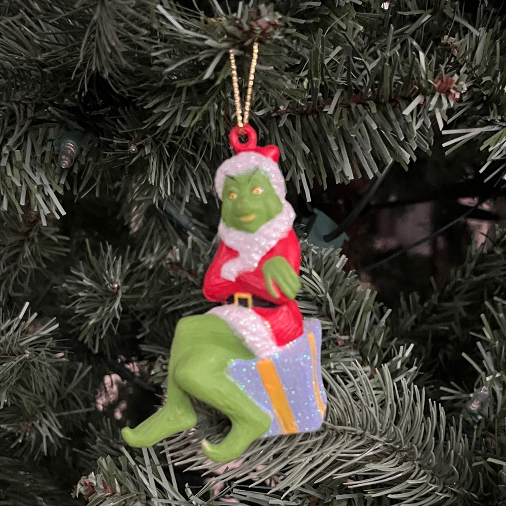 Festive Grinch Ornament in Green and Red